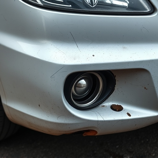 damaged car bumper