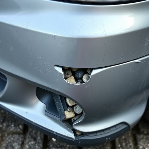 damaged car bumper