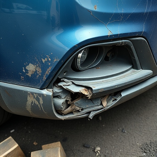 damaged car bumper