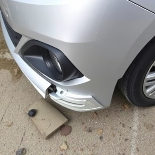 damaged car bumper