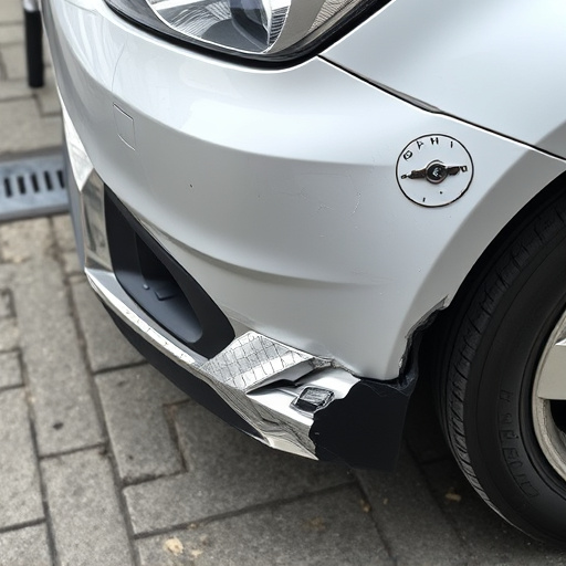damaged car bumper