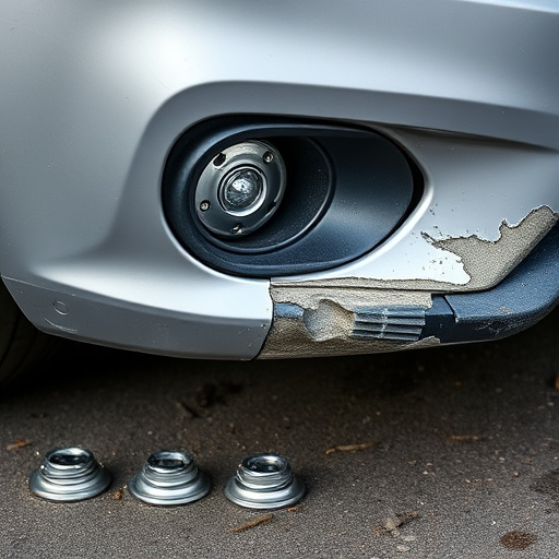 damaged car bumper