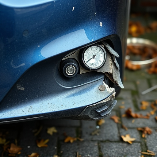 damaged car bumper