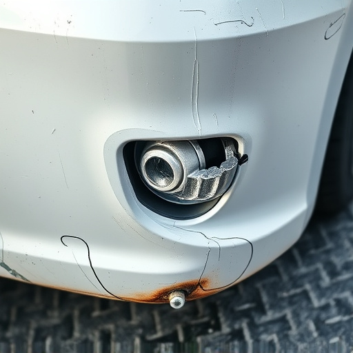damaged car bumper