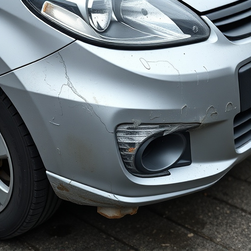 damaged car bumper