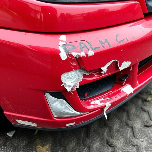 damaged car bumper