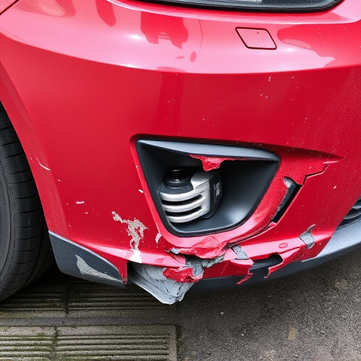 damaged car bumper