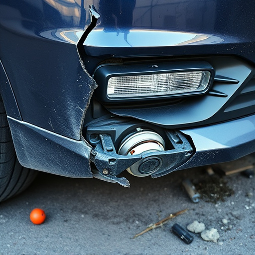 damaged car bumper
