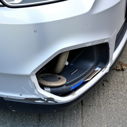 damaged car bumper