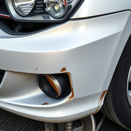 damaged car bumper
