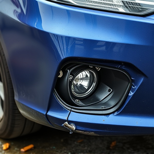 damaged car bumper