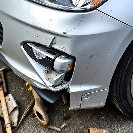 damaged car bumper