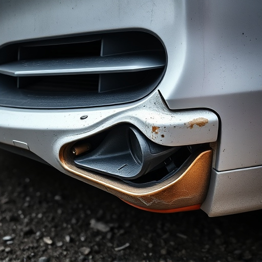 damaged car bumper