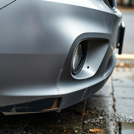 damaged car bumper