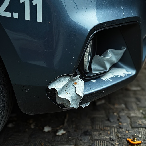 damaged car bumper