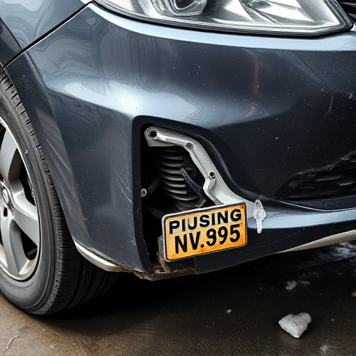 damaged car bumper