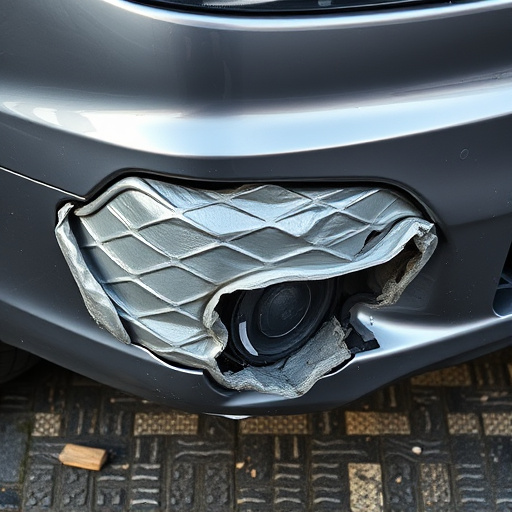 damaged car bumper