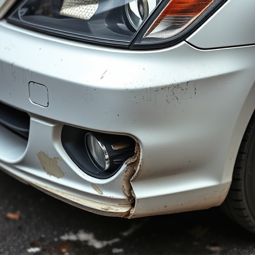 damaged car bumper