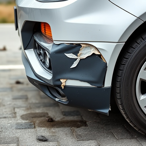 damaged car bumper
