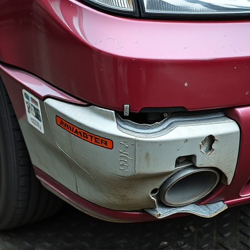 damaged car bumper