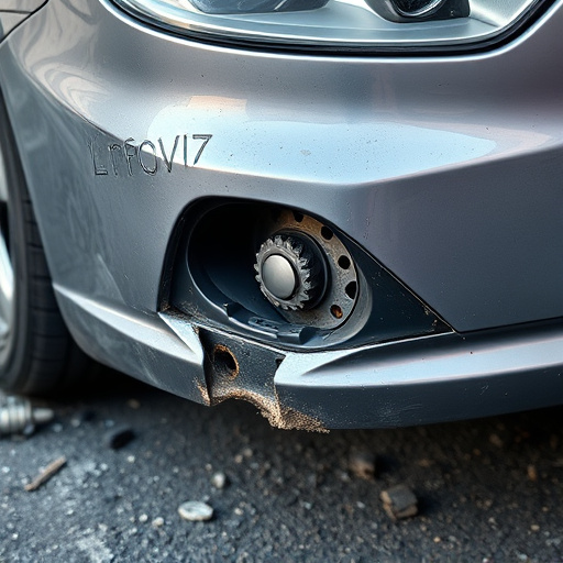damaged car bumper