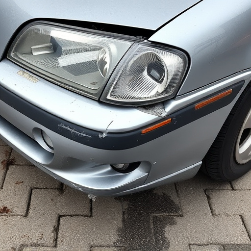 damaged car bumper