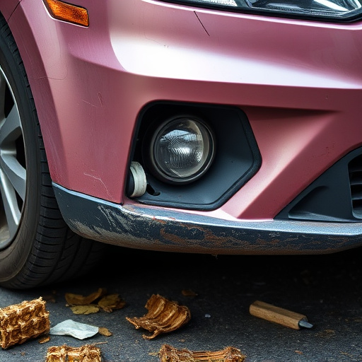 damaged car bumper