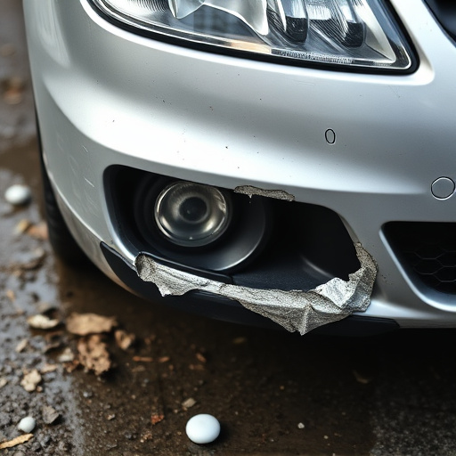 damaged car bumper
