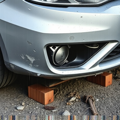 damaged car bumper