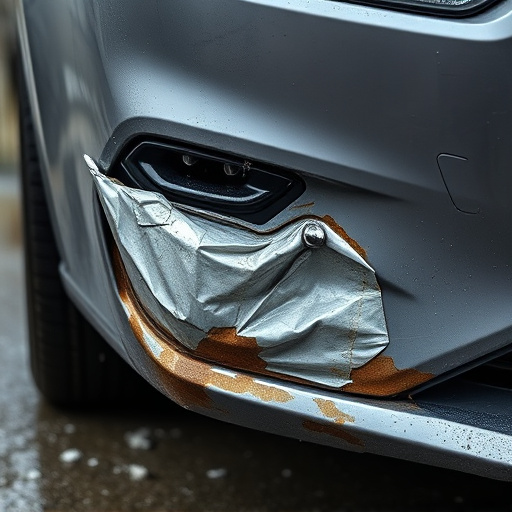damaged car bumper