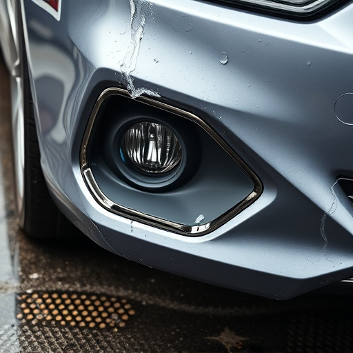 damaged car bumper