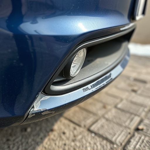 damaged car bumper