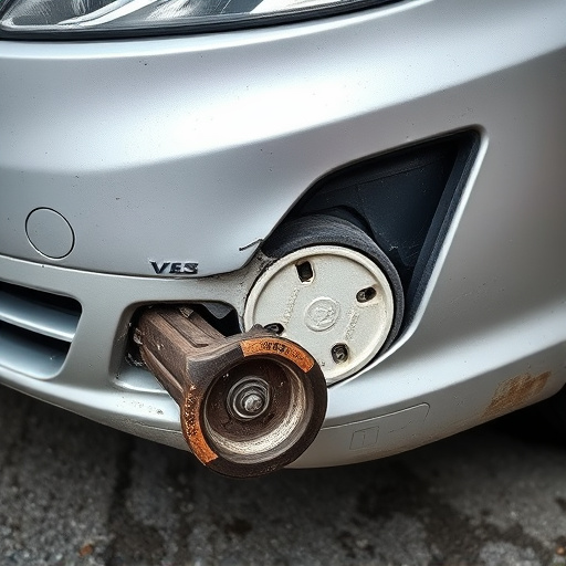 damaged car bumper
