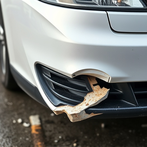 damaged car bumper