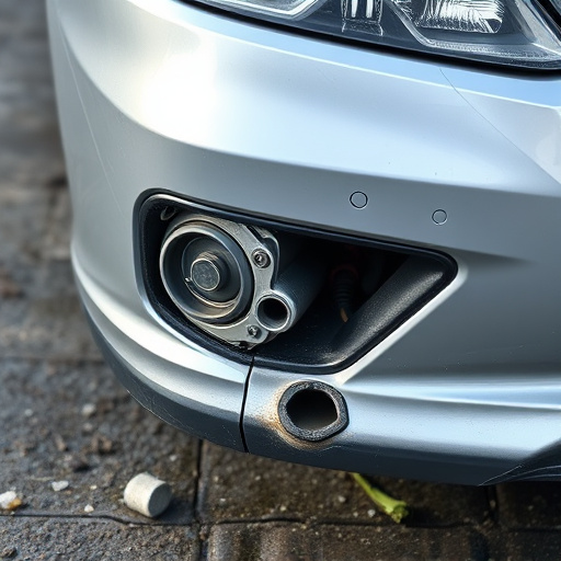 damaged car bumper