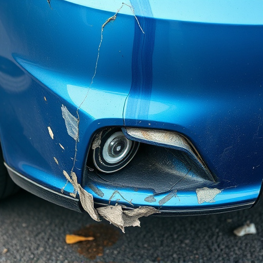 damaged car bumper