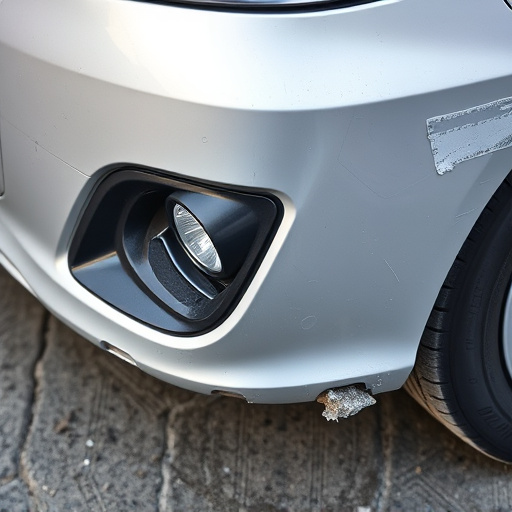 damaged car bumper
