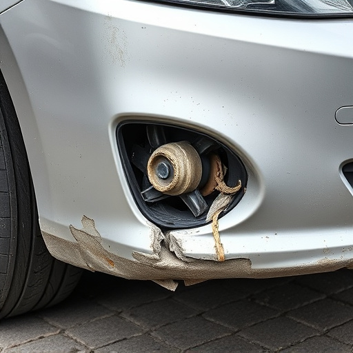damaged car bumper