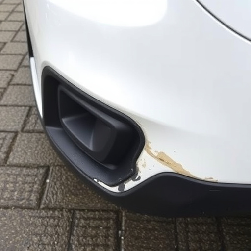 damaged car bumper