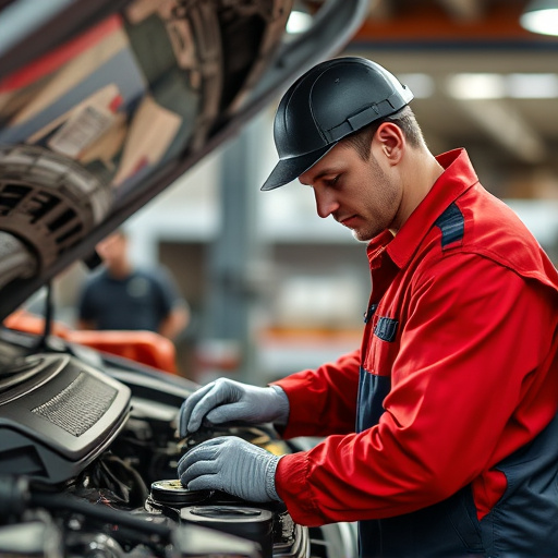 auto technician working