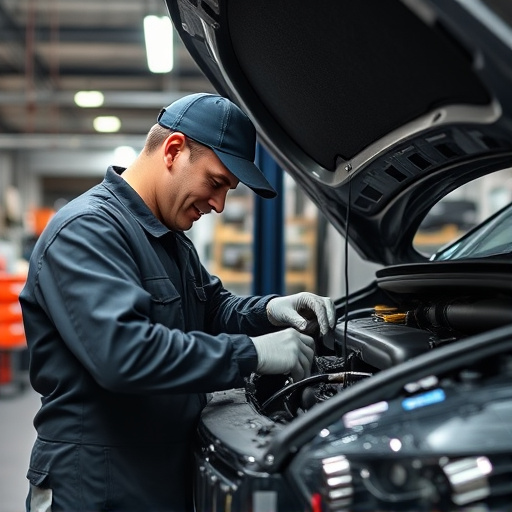 auto technician working
