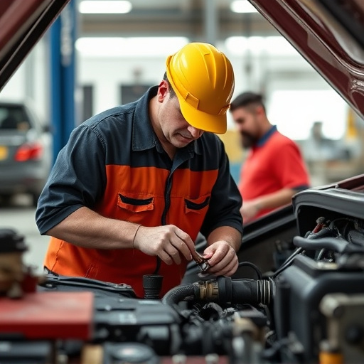 auto technician working