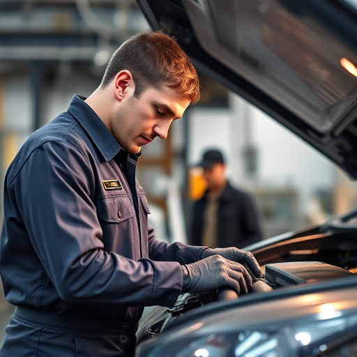 auto technician working