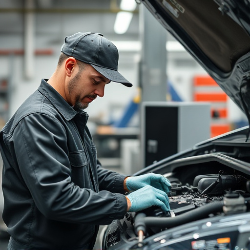 auto technician working