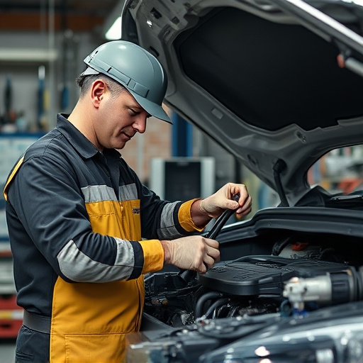 auto technician working