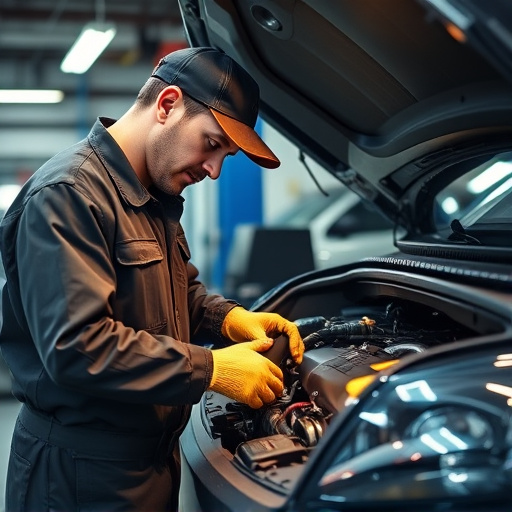auto technician working