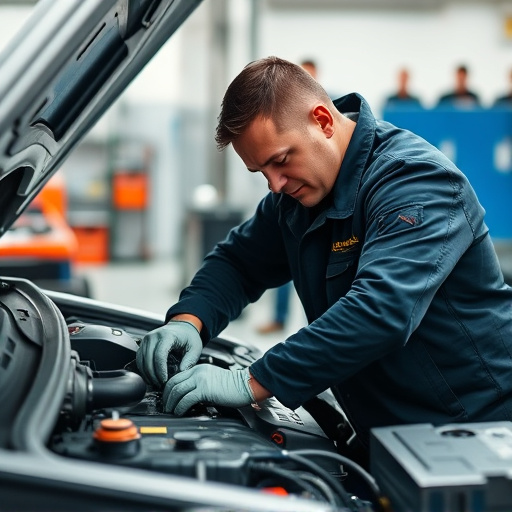 auto technician working