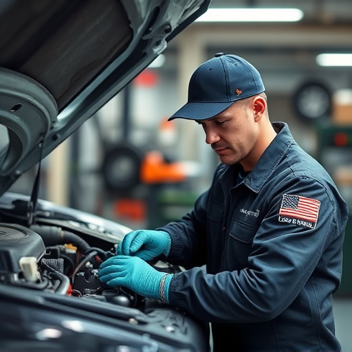 auto technician working