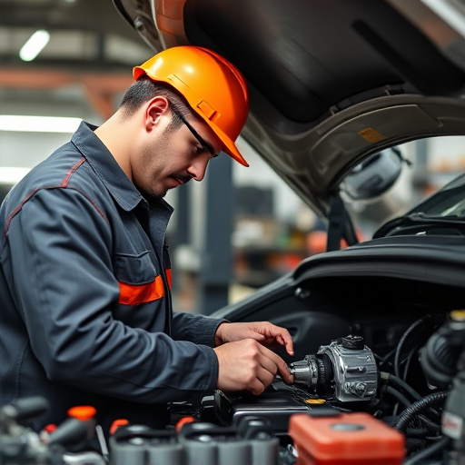 auto technician working