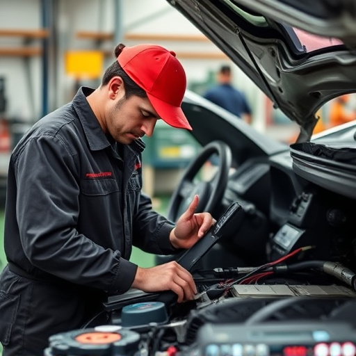 auto technician working